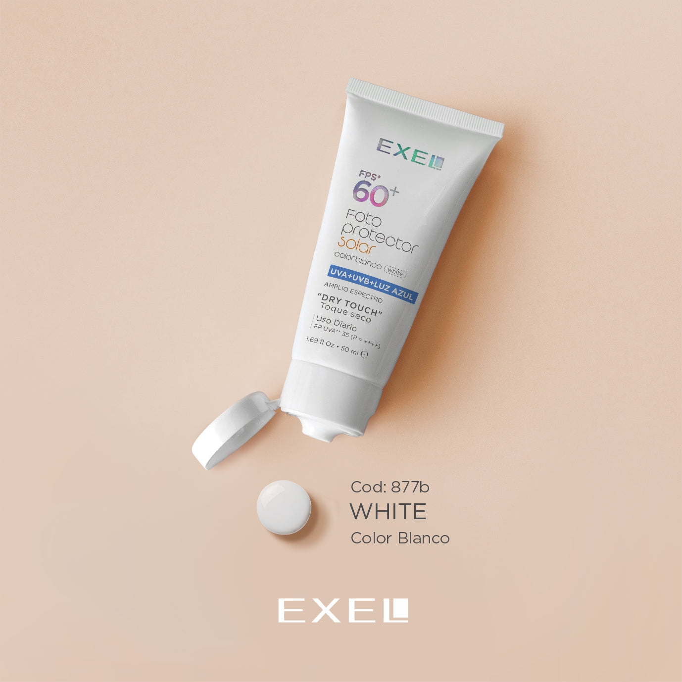 FOTOPROTECTOR SOLAR FLUIDO FPS 60. TOQUE SECO - BLANCO